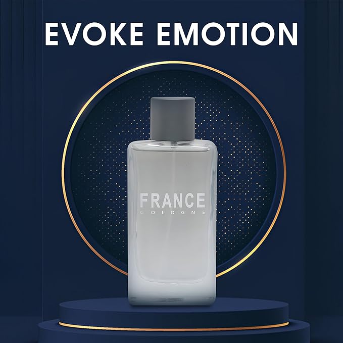 France Men's Cologne Long Lasting Romatic Scent with a Modern Twist Perfume for Men, 3.4Fl Oz Eau de Toilette for Refined Occasions