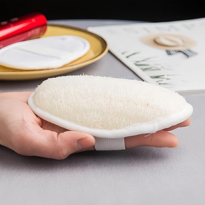 Back & Body Loofah Scrubber Set Natural Exfoliating Back Scrubber with Long Handle + Bath Sponge Luffa for Deep Cleaning in Shower