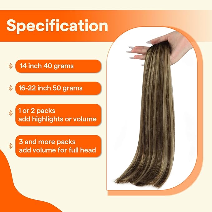 Full Shine U Tip Hair Extensions Human Hair 22 Inch 50 Grams Dark Brown Fading to Blonde and Brown Keratin Hair Extensions Real Human Hair Long Straight Remy Hair add Length