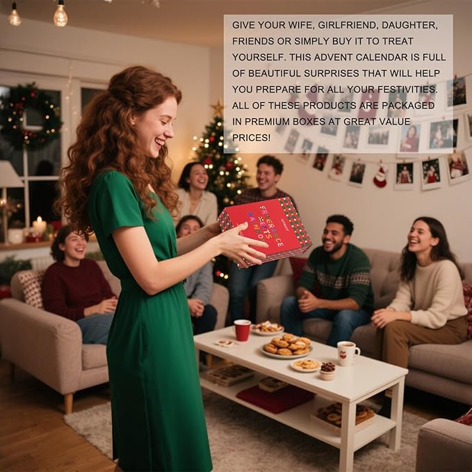 Christmas Gifts Advent Calendar 2025, Holiday Gifts for Women Christmas of Beauty Countdow Calendar, Skincare Advent Calendar New Year Gifts Baskets for Girlfriend, Wife, Mom, Girls
