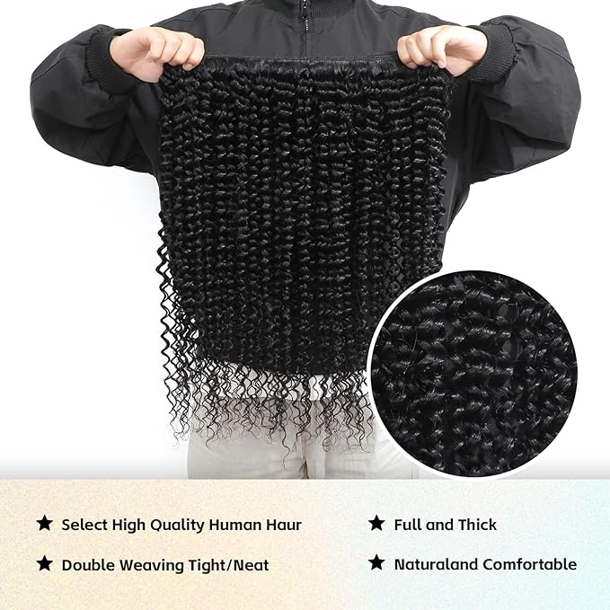 15A Raw Indian Human Hair Bundles Deep Wave Bundles Human Hair,Triple Lifespan Virgin Remy Hair,No Tangle Shedding,Keep Texture Silky Soft After Multiple Washes (3 Bundles Deep wave, 22 22 22)
