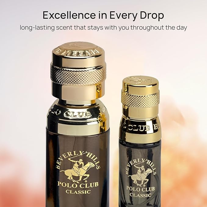 Beverly Hills Polo Club Men's Classic Eau De Toilette Bonus Pack - 1.7 oz EDT + Travel 0.5 oz Cologne Spray for Him - Long Lasting, Authentic Scent