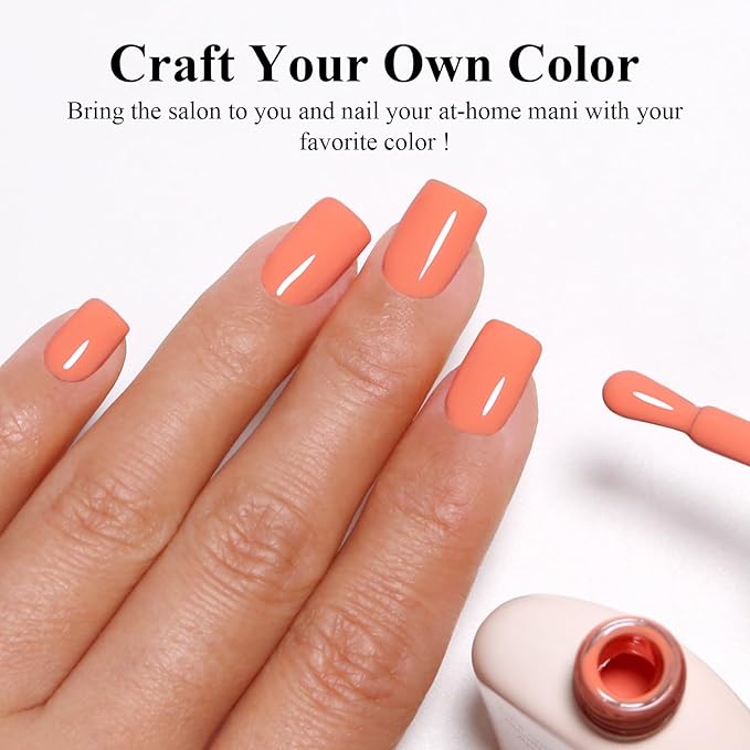 Imtiti Light Coral Gel Nail Polish, 1Pcs Coral Pink Soak Off UV LED Gel Polish, Long Lasting, Nail Art Manicure Salon DIY at Home for Spring and Summer (0.34 Fl Oz-956)