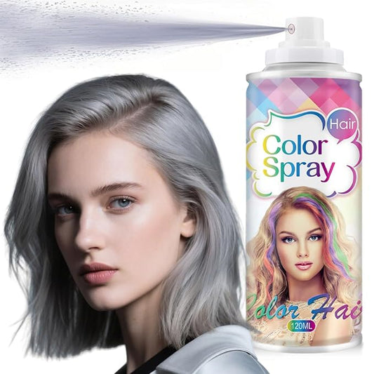 Temporary Hair Color Spray for Women and Girls, Temporary Hair Color Wax, Natural Hair Coloring Strong Style Gel Cream Hair Dye Spray for Halloween, DIY, Cosplay, Party (Gray, Large)