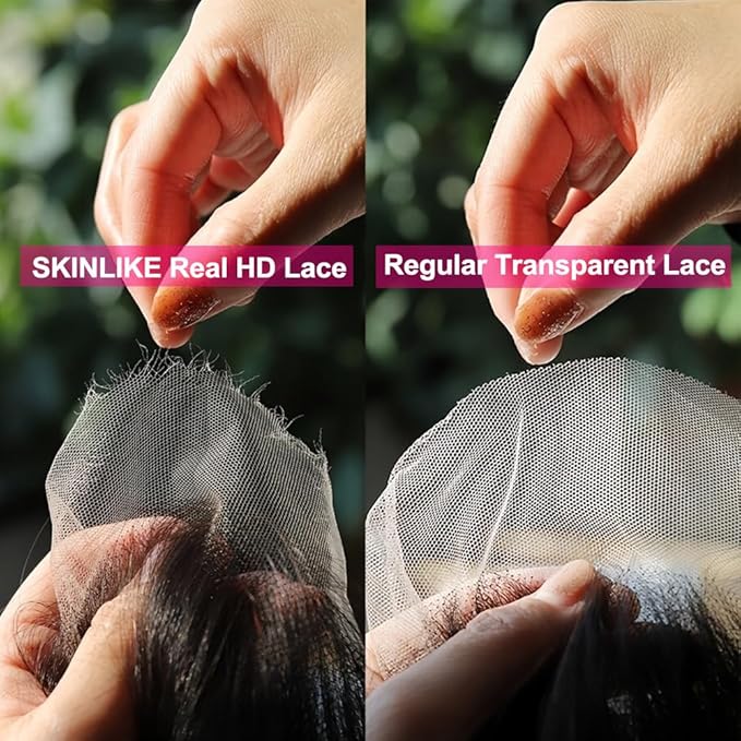 22Inch HD Lace Frontal Body Wave 0.1mm SKINLIKE Ultra Thin Invisible HD Lace Frontal Closure Melt Into Skin Easily，Pre Plucked With Baby Hair 12A Grade Brazilian Human Hair