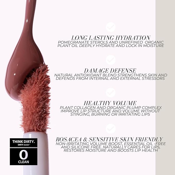 FITGLOW Beauty Lip Colour Serum | Hydrating Lip Gloss | Plumping Anti-Aging Lip Treatment | Natural Shine with Pomegranate Sterols & Collagen | Buildable Color for Dry Chapped Lips | Cherry - 10g