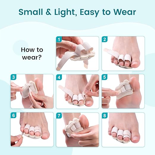 Hammer Toe Straightener Corrector Splint Brace for Women fit 2nd 3rd and 4th Toes - (M-Beige) - 1 Pair