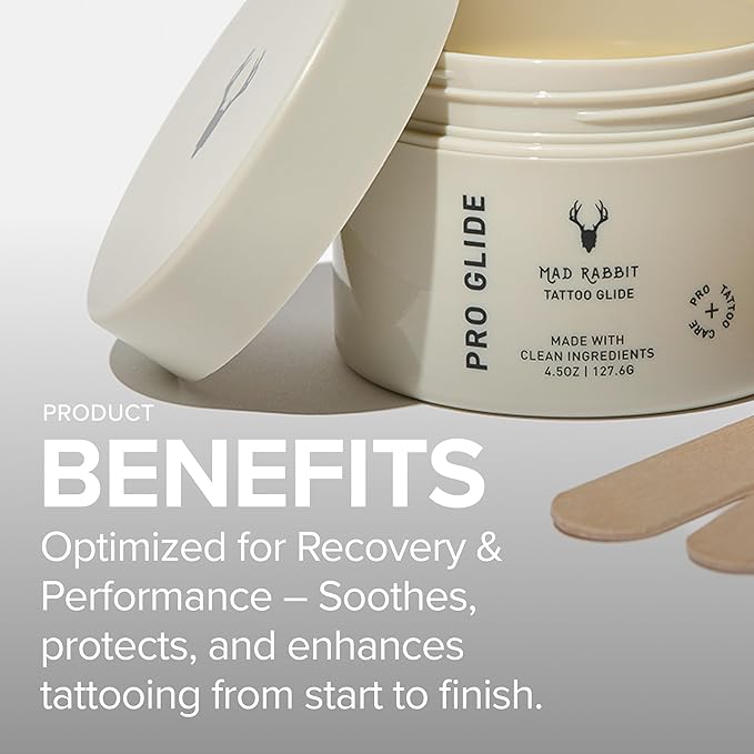 Tattoo Artist Glide | Clean Vegan Tattoo Ointment for Tattooing, Essential Oils, Before + Aftercare, No-Petroleum Formula