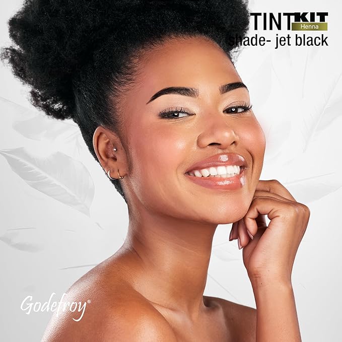 Godefroy Powered by Henna - Tint Kit 4 Applications | Jet Black | Spot Hair Color Powered by Natural Henna