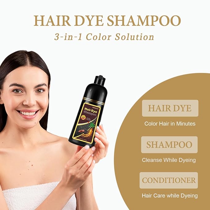 Dark Red Hair Dye Shampoo, Hair Color Shampoo for Gray Hair, Color Shampoo Hair Dye, Red Hair Dye & Champu Para Canas, Colors in Minutes, Easy to Use, 16.90 Fl Oz