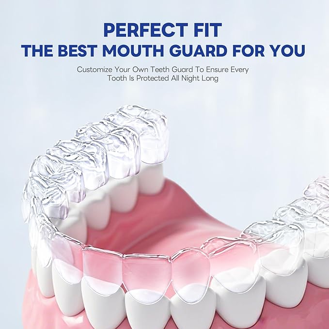 Mouth Guard for Grinding Teeth at Night, Teeth Grinding Mouth Guard for Sleeping, Perfect fit Night Guards for Teeth Grinding, 2 Size Mouthguard Available for Adults
