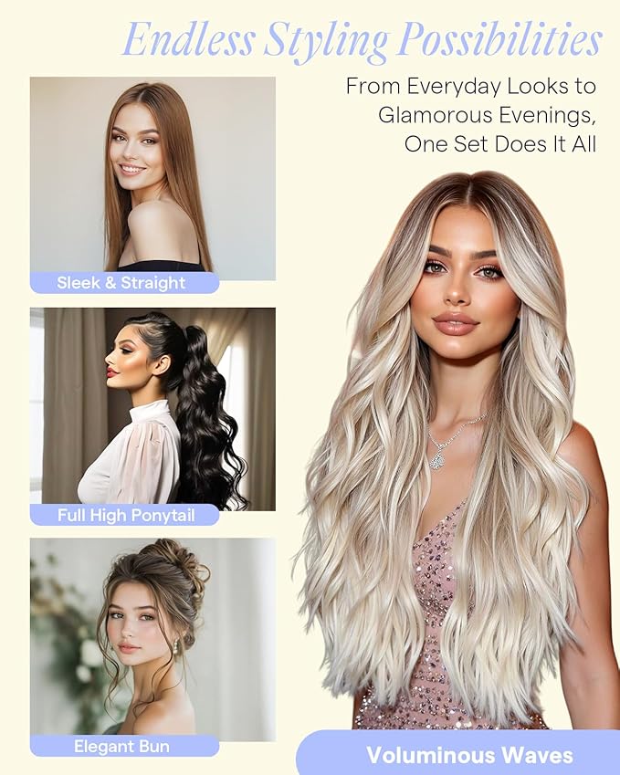 Full Shine Real Human Hair Extensions Clip ins 150 G Caramel Latte Rooted Highlight Hair Extensions Real Human Hair Clip ins 20 Inch 7 Pcs