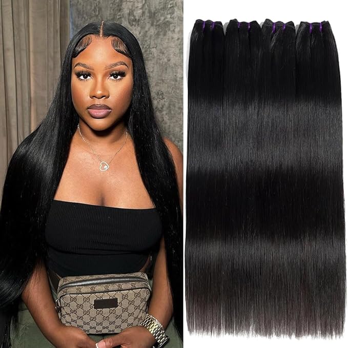 Raw Straight Bundles Human Hair 20 22 24 26 Inch 100% Unprocessed 16A Vietnamese Human Hair Bundles Straight Virgin Hair Sew In 4 Bundles Thick Hair Extensions Natural Color