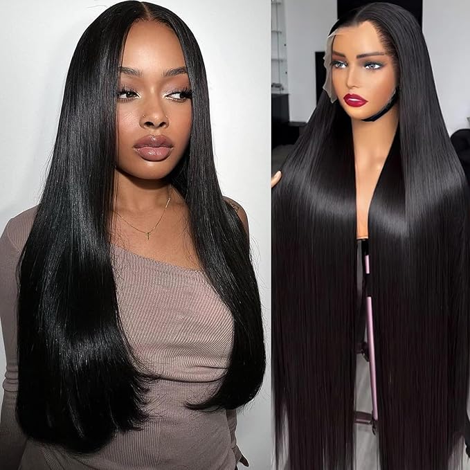 Straight Human Hair Wigs 18inch 13x6 Hd Lace Front Wigs Human Hair Pre Plucked 100 Percent Human Hair Wigs for Women Natural Color Glueless