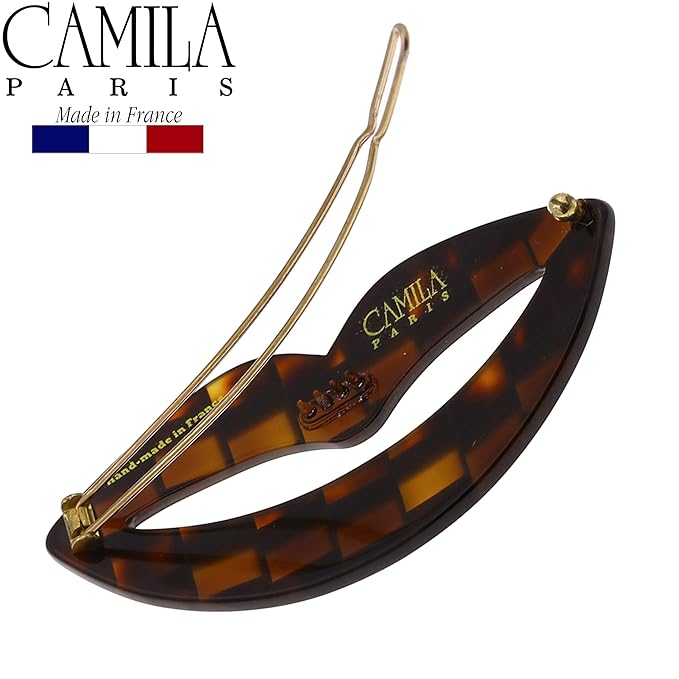 Camila Paris CP2971 French Hair Barrette Clip for Girls, Small Handmade Kiss Brown, Strong Hold Grip Hair Clips for Women, No Slip and Durable Styling Girls Hair Accessories, Made in France