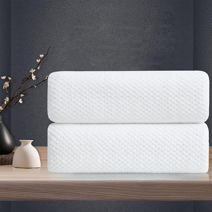 White Hand Towels Set 2 Pack-16“x31”,Ultra Soft Microfibers Bathroom Towel Set Highly Absorbent Quick Dry Luxury Premium Towel Lightweight Durable Hand Towel Collection for Hotel Spa Gym Kitchen