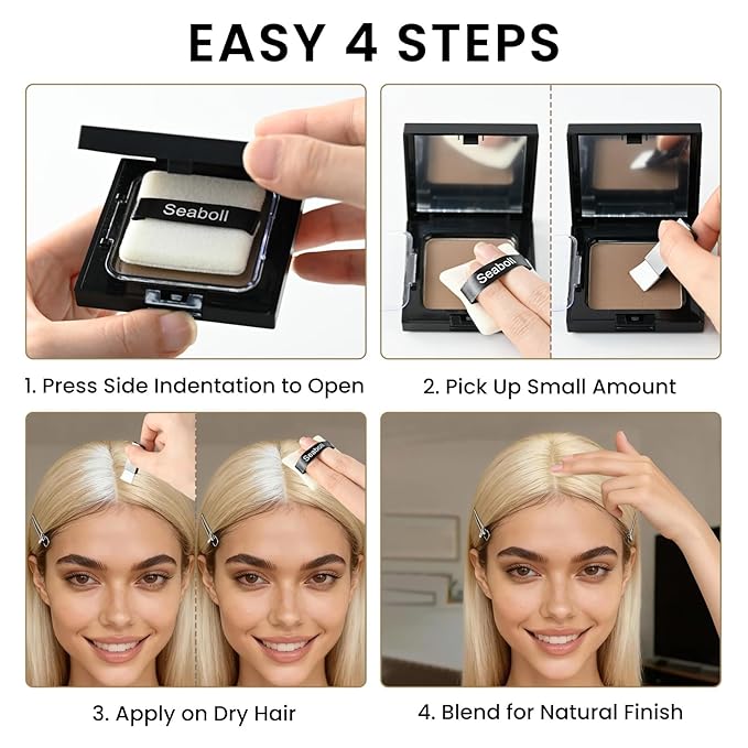Instant Hairline Powder-0.42oz Root Touch Up Hair Color for Gray Hair Coverage, Scalp Concealer Shadow Powder Hair Fillers for Thinning Hair Bald Spot Cover Up, Beard Filler, Women & Men-Light Brown