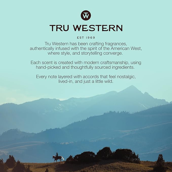 Leather No. 2 by Tru Western, Vintage Label Small Batch, 3.4 fl oz (100 ml), with Notes of Sage, Sued, and White Woods, Confident, Sexy, Modern Fragrance