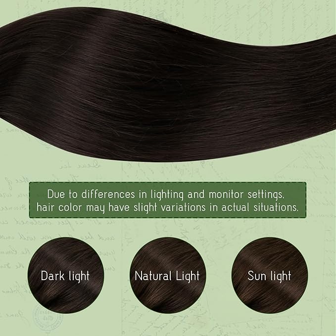 RUNATURE Brown Clip in Hair Extensions, Real Human Hair Clip in Extensions, Short Hair Extensions Clip Ins For Women, Remy Natural Hair Tangle Free, 12 Inch 80g 7pcs #2 Dark Brown