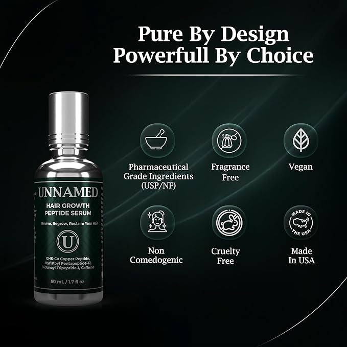 Unnamed Hair Growth Peptide Serum for Thinning Hair | Copper Peptide Hair Growth Serum (GHK‑Cu), Multi-Peptide + Caffeine | Boosts Hair Density, Reduces Shedding | Scalp Serum for Women & Men