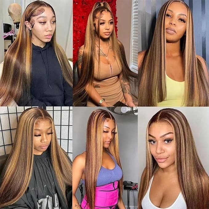 30 32 34 Inch Honey Blonde Straight Bundles P4/27 Straight Bundle Brazilian Virgin Hair 3 Bundles Color 27 Hair Extensions