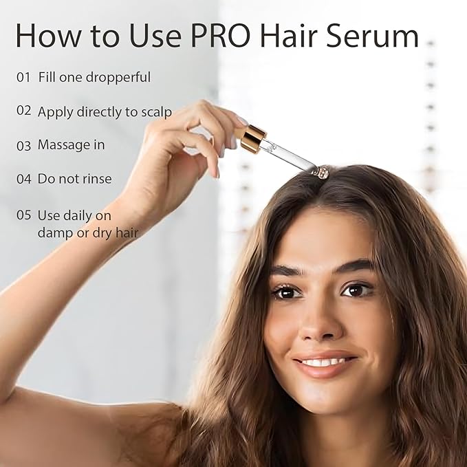 Hair Loss & Thinning Treatment for Women and Men, Scalp Serum for Thicker Fuller Hair in 90 Days, Water Based, No Oily Feeling