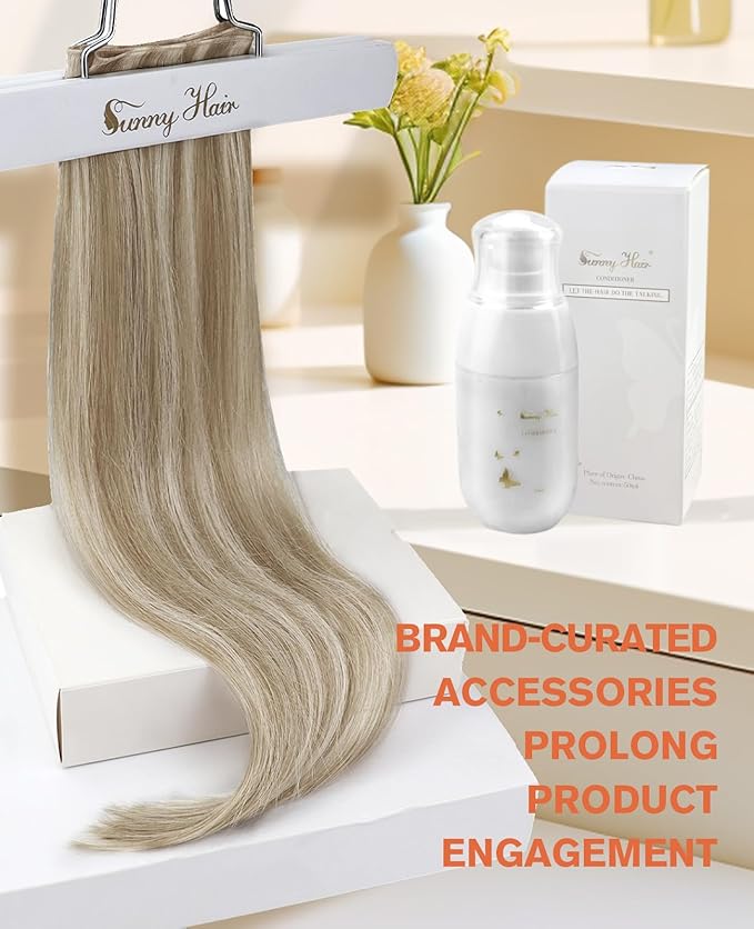 Sunny Hair Genius Weft Hair Extensions Human Hair Blonde Genius Weft Sew in Hair Extensions Dark Ash Blonde Highlights Light Blonde Hand Tied Sew in Hair Extensions Real Human Hair 14inch