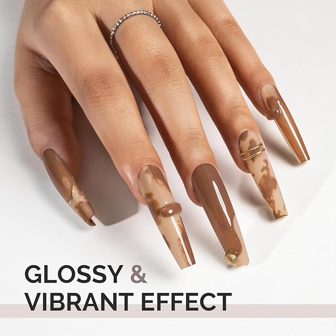 MelodySusie Caramel Brown Gel Nail Polish,0.5fl oz Nails Soak Off UV LED Cappuccino Brown Gel Polish Gift for Women Nail Art Manicure Salon DIY Nail Design Decoration at Home-1759