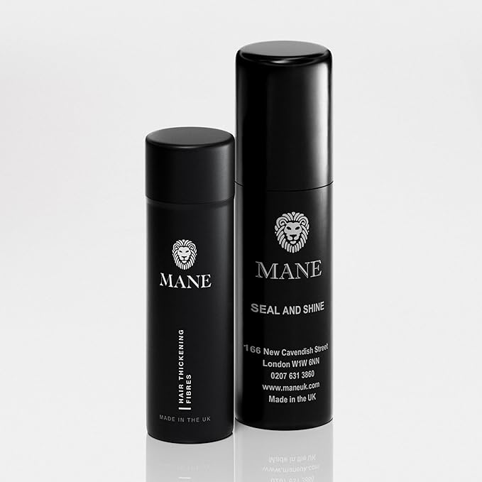 Mane Hair Building Fibers with a Seal and Shine finishing spray (Light Brown)