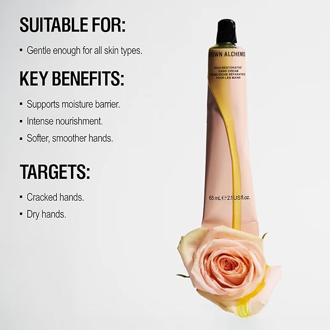 Grown Alchemist Rich Restorative Hand Cream for Dry Skin – Deep Hydration Hand Lotion for Women & Men with Argan, Rosehip & Sea Buckthorn Oils- Moisturizing, Non-Greasy & Vegan, 65mL