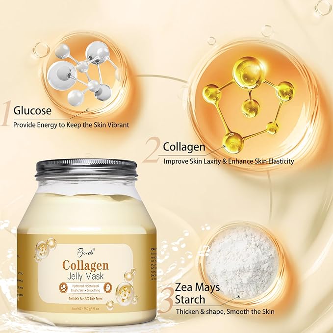 Jelly Masks for Facials Professional, Collagen Firming, Hydrating & Moisturing Face Mask Skin Care, Hydrojelly Peel Off Jelly Mask with Mixing Bowl Set, Christmas Spa Gifts for Women