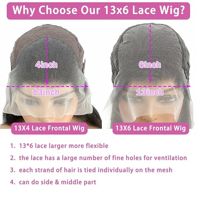 13x6 Body Wave Lace Front Wigs Human Hair Pre Plucked 200% Density HD Transparent Lace Frontal Wigs Human Hair With Baby Hair Natural Black 24 Inch