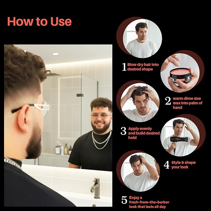 NO STRESS Matte Gum Hair Wax for Men, Reworkable Hold Pomade Alternative for Natural Matte Finish, Alcohol-Free Hair Hair Care for Control & Soft Finish, Water-Based, Made in Italy, 100 ml