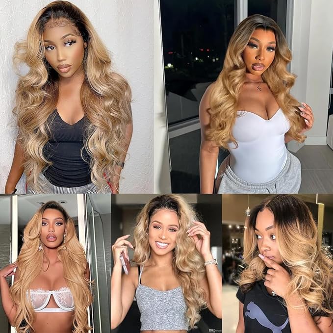 Ombre Bundles Human Hair 1B27 Body Wave Bundle 18 20 22 Inch Honey Blonde Bundle Brazilian Unprocessed Virgin Hair 3 Bundles