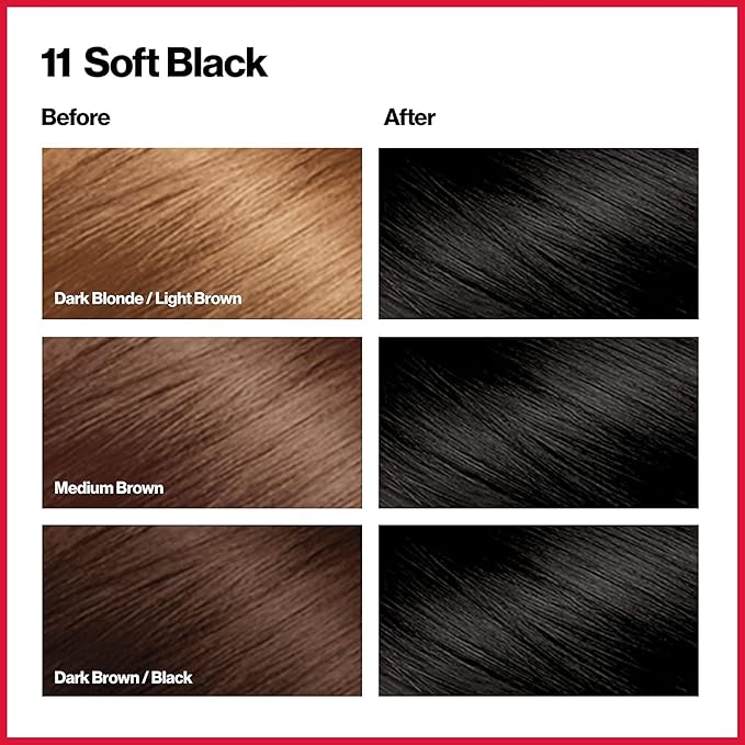 Revlon ColorSilk Beautiful Color, Soft Black [11] 1 ea (Pack of 6)
