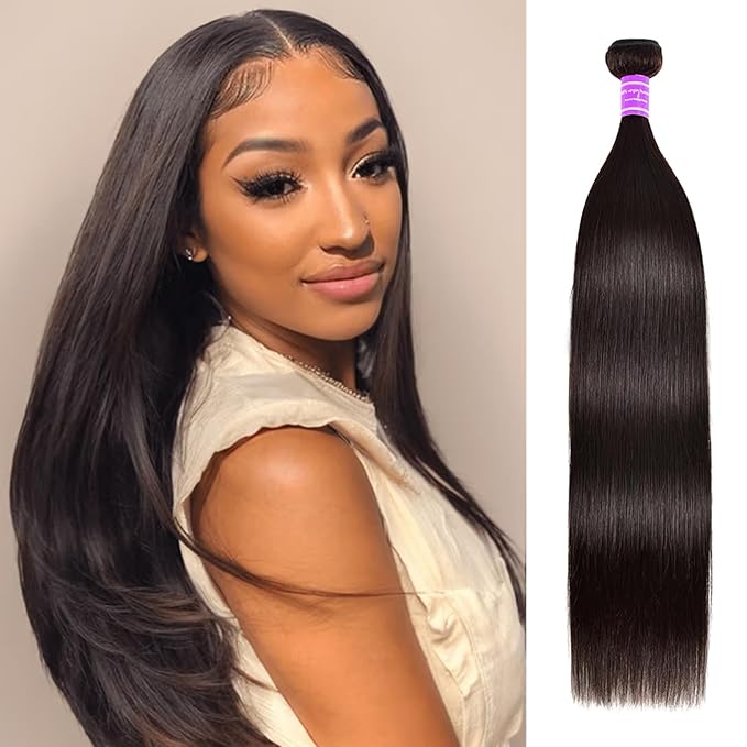 12A Human Hair Bundles Straight 4 Bundles Brazilian Virgin Hair Double Weft Bundles Deals Human Hair Straight Human Hair Extensions (1 bundle, 18 inch)