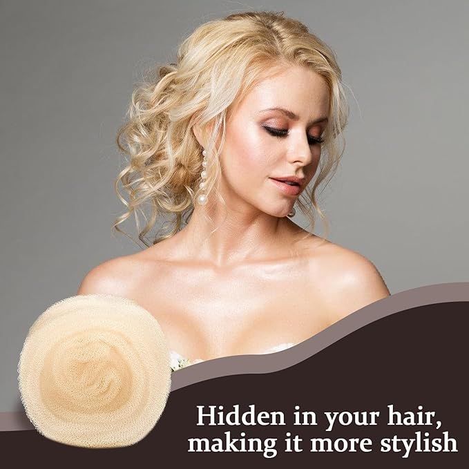Hair Filler for Updos, Hair Bumps for Volume Insert, Hair Sponge for Blonde Women, 107 Pcs Hair Padding Kit with Bobby Pins and U Shape Pin, Pleastic Hair Clips and Comb