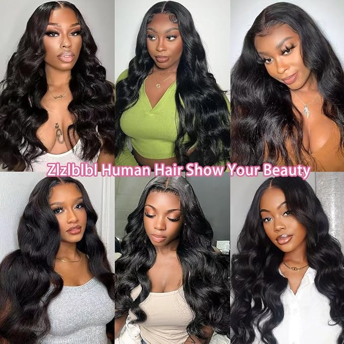13x6 Lace Front Wigs Human Hair Pre Plucked 210 Density Body Wave HD Lace Front Wigs for Women Human Hair Glueless (Natural Color Body Wave Wig, 32 Inch)