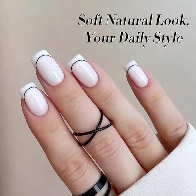 Born Pretty White Gel Nail Polish Christmas Snowflake Color Soak Off U V LED Gel Polish Hema-Free Gel Nail Polish French Wedding Tips Nail Art DIY Manicure at Home 15ml