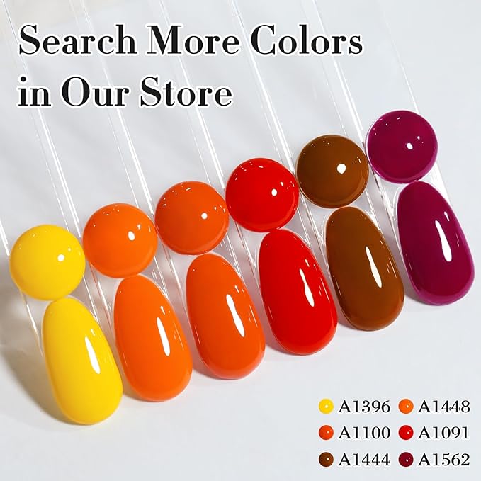 Double Rhythm 0.50 OZ Gel Polish Hema Free Same Color Same Bottle Golden Round Translucent Neutral Natural Milky 15 ML Jelly UV Polish Art DIY at Home (Dark Orange-C1100)