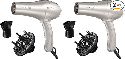 REMINGTON Shine Therapy Argan Oil & Keratin Hair Dryer/Blow Dryer (Pack of 2)