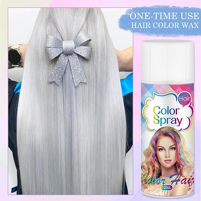 Temporary Hair Color Spray for Women and Kids, One-Time Use Hair Color Wax, Washable Disposable Natural Hair Spray Hair Strong Style for Party, Hollowen, Cosplay (Purple-Pink, 120ML)