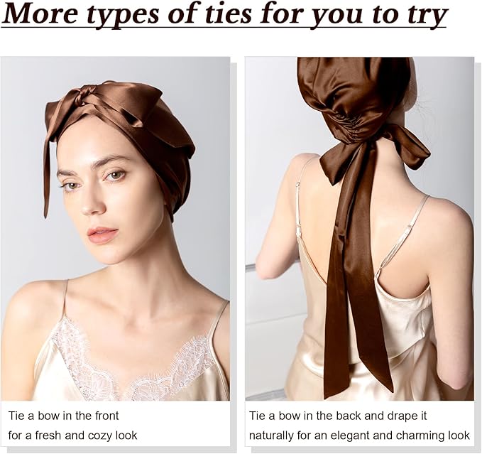 DAISYSILK 100 Pure Mulberry Silk Hair Bonnet for Sleeping Silk Hair Wrap for Women