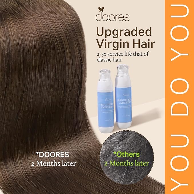 DOORES Clip in Hair Extensions Real Human Hair, Chocolate Brown 18 Inch 135g 7pcs, Thick Remy Clip in Extensions for Women Natural Straight Gift