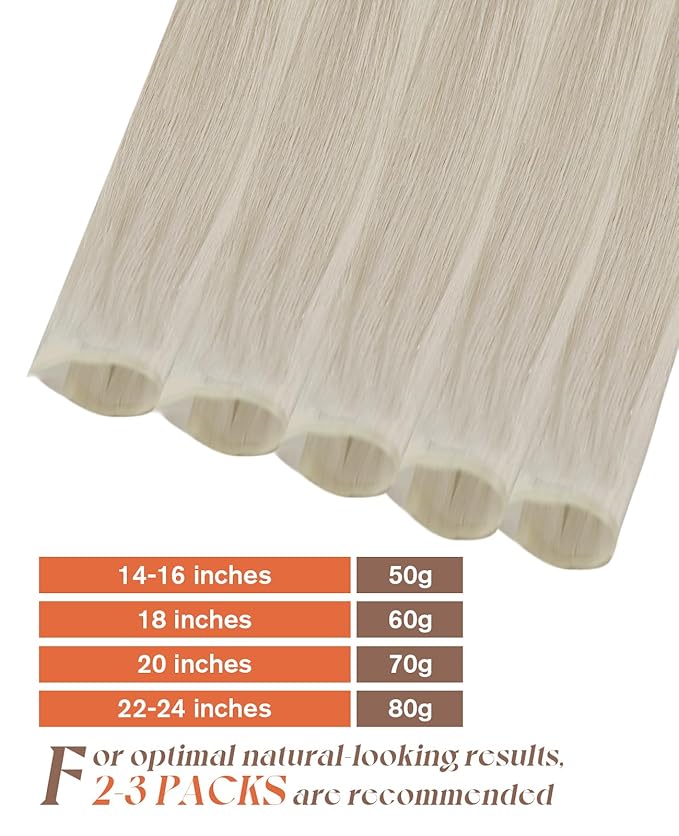 Sunny Hair Genius Weft Sew in Hair Extensions Platinum Blonde Genius Hair Weft Human Hair Hand Tied Wefts Extensions Blonde Long Straight Hair Bundles for Women 22inch