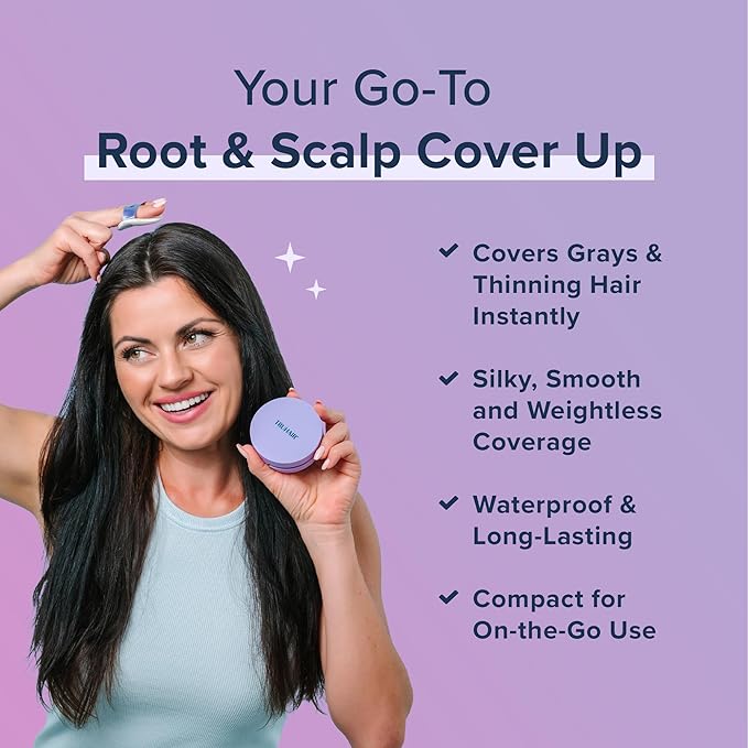 TRUHAIR Root & Scalp Cover Up Pressed Powder Compact, Waterproof Hair Coverage for Gray Roots and Thinning Areas, 0.35 Oz (Blonde)
