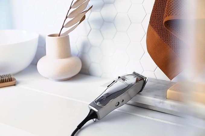 Andis 01815 Professional Master Adjustable Blade Hair Clipper, Carbon Steel T-Blade - Silver