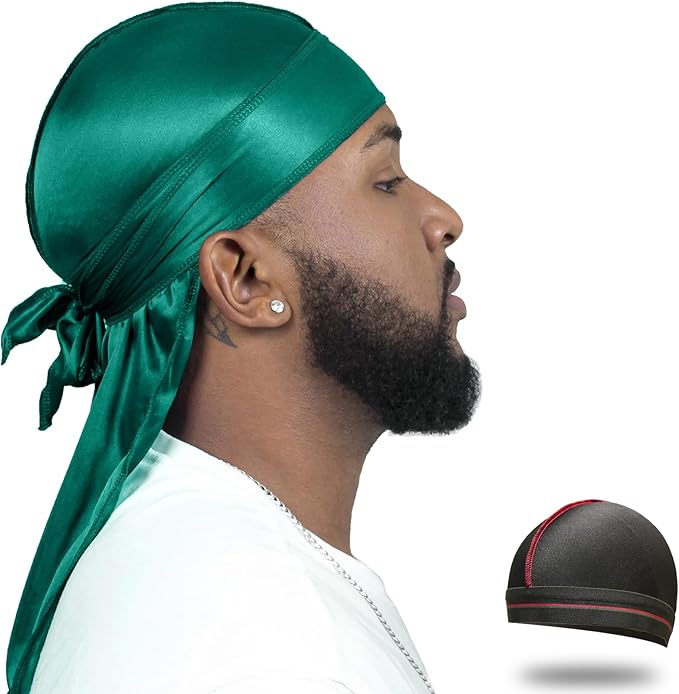 ForceWave Silky Durag for Men Wave Cap Satin Dorag for Men Women 360 Wave