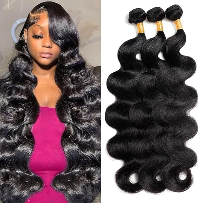 Human Hair Bundles 26 26 26 Inch 12A Body Wave Bundles Human Hair 100 Percent Unprocessed Brazilian Weave Bundles Human Hair Extensions For Black Women Natural Color