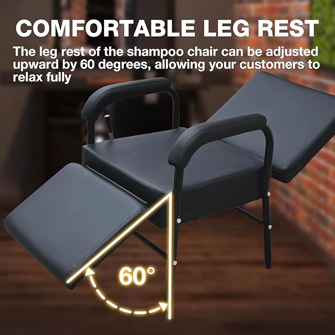 Reclining Shampoo Chairs Adjustable Height Shampoo Chairs for Salon Barber Chair Hair Stylist Chair Recline Salon Chair Spa Beauty Equipment for Hair Stylists, Tattoo Artists, Cosmetologists